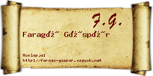 Faragó Gáspár névjegykártya