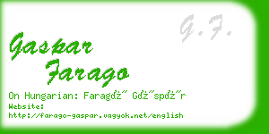 gaspar farago business card