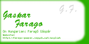 gaspar farago business card